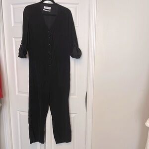 Zara Black Button-Up Jumpsuit